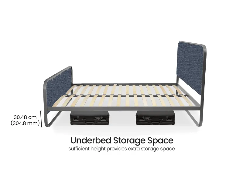 Chloe Queen Size Double Bed in Grey Color